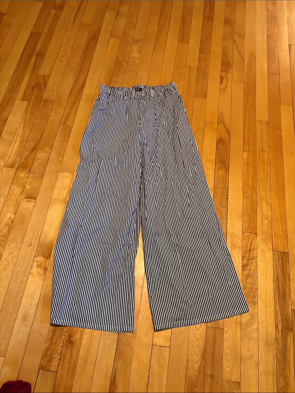 Striped Wide-Leg Express women’s  Pants - Blue & White